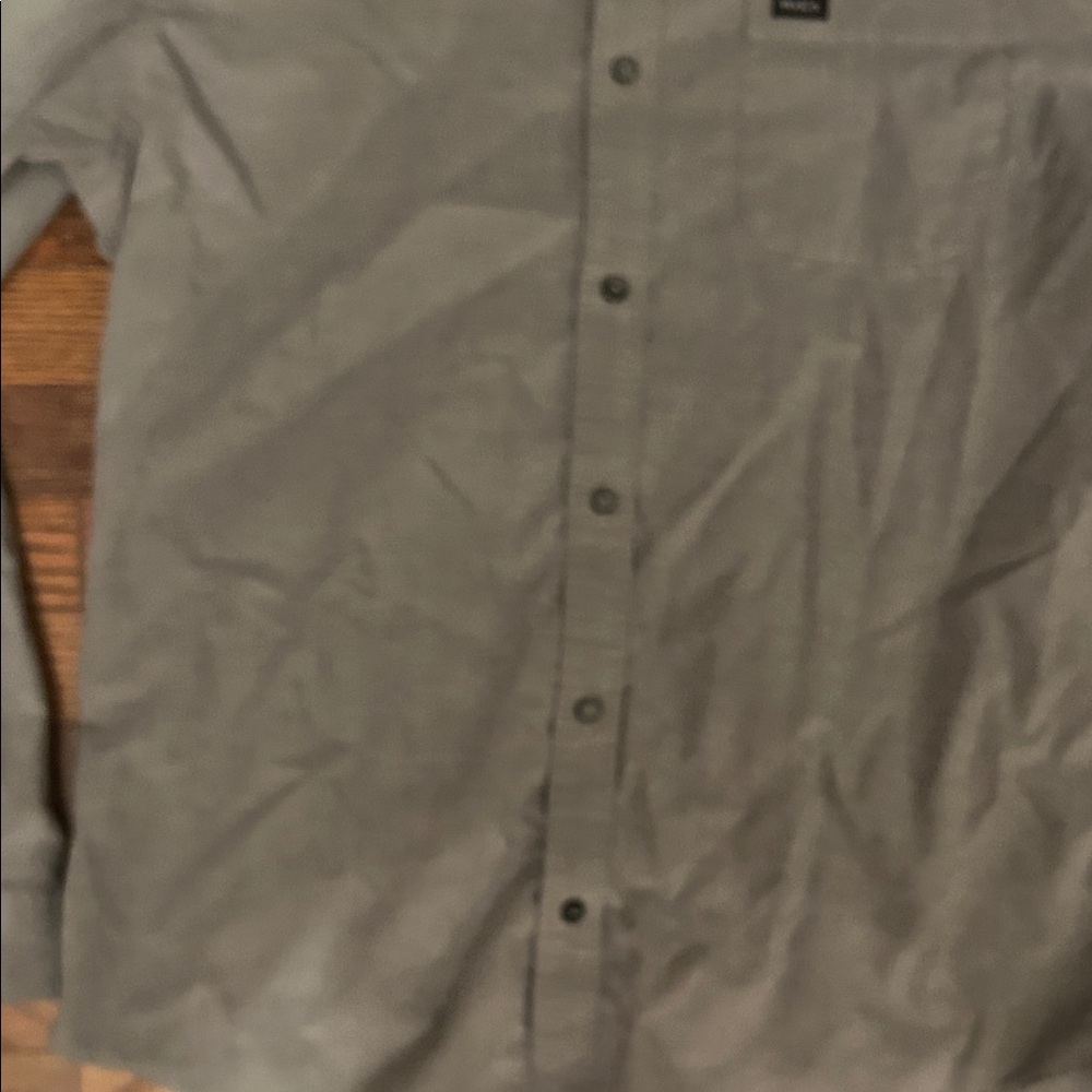 RVCA Men's Charcoal Button-Down Shirt - Picture 3 of 5